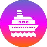 Ship Glyph Gradient Circle Icon Design vector