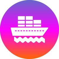 Container Ship Glyph Gradient Circle Icon Design vector