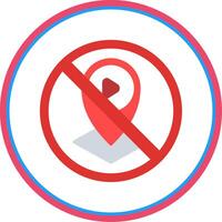 Prohibited Sign Flat Circle Icon vector