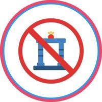 prohibido firmar plano circulo icono vector