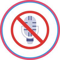 No Microphone Flat Circle Icon vector