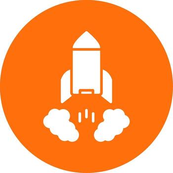 Rocket Launch Multi Color Circle Icon vector