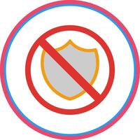 No Security Flat Circle Icon vector