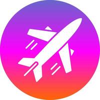 Plane Glyph Gradient Circle Icon Design vector