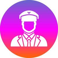 Pilot Glyph Gradient Circle Icon Design vector