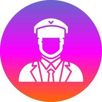 Pilot Glyph Gradient Circle Icon Design vector