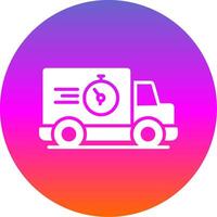 Fast Delivery Glyph Gradient Circle Icon Design vector