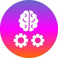 Brain Training Glyph Gradient Circle Icon Design vector