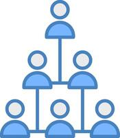 Hierarchical Structure Line Filled Blue Icon vector
