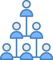 Hierarchical Structure Line Filled Blue Icon vector