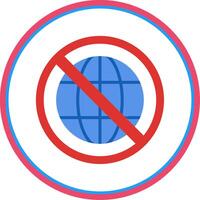 Prohibited Sign Flat Circle Icon vector