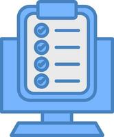 Tasks Line Filled Blue Icon vector