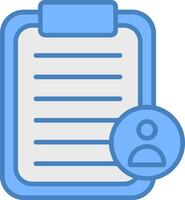 Tasks Line Filled Blue Icon vector