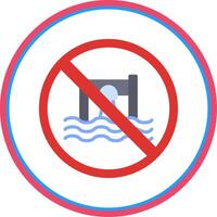 Prohibited Sign Flat Circle Icon vector