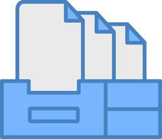 Files Line Filled Blue Icon vector