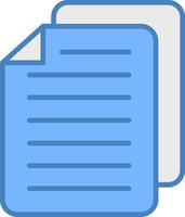 File Line Filled Blue Icon vector