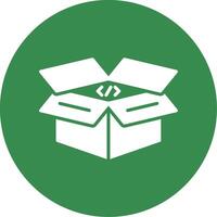 Open Box Multi Color Circle Icon vector