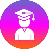 Student Glyph Gradient Circle Icon Design vector