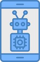 Assistant Line Filled Blue Icon vector