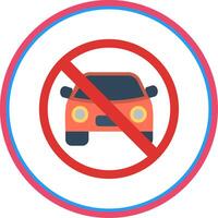 Prohibited Sign Flat Circle Icon vector