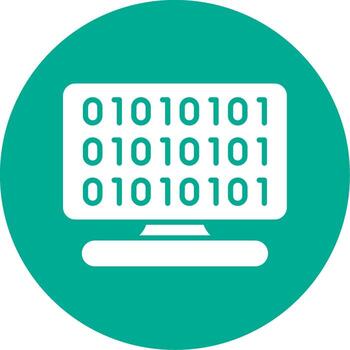 Binary Code Multi Color Circle Icon vector