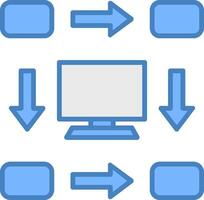 Workflow Line Filled Blue Icon vector