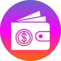 Wallet Glyph Gradient Circle Icon Design vector