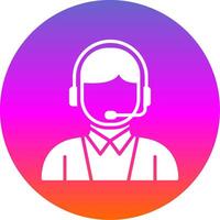 Customer Service Glyph Gradient Circle Icon Design vector