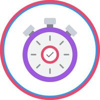 Stopwatch Flat Circle Icon vector