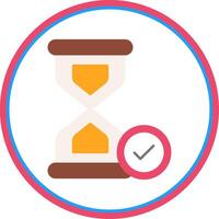 Hourglass Flat Circle Icon vector