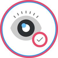 ojo plano circulo icono vector