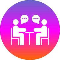 Business Meeting Glyph Gradient Circle Icon Design vector