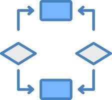 Algorithm Line Filled Blue Icon vector