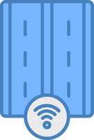 Motorway Line Filled Blue Icon vector