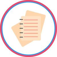 Notes Flat Circle Icon vector