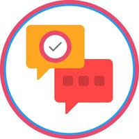 Conversation Flat Circle Icon vector