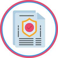 Documents Flat Circle Icon vector