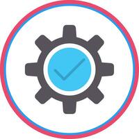 Gear Flat Circle Icon vector