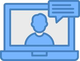 OnLine Filled Blue chat Line Filled Blue Icon vector