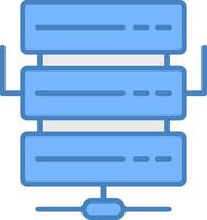 Server Line Filled Blue Icon vector