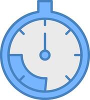 Stopwatch Line Filled Blue Icon vector