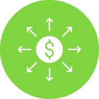 Dollar Network Multi Color Circle Icon vector