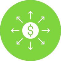 Dollar Network Multi Color Circle Icon vector