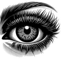 Black and White Illustration of the Human Eye Iris vector