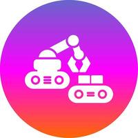 Robotic Produce Sorting Glyph Gradient Circle Icon Design vector