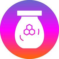 Honey Jar Glyph Gradient Circle Icon Design vector