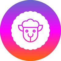 Sheep Glyph Gradient Circle Icon Design vector