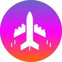 Plane Glyph Gradient Circle Icon Design vector