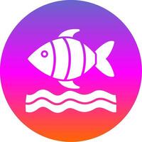 Sea Life Glyph Gradient Circle Icon Design vector