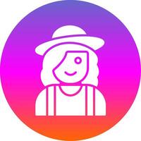 Farmer Female Glyph Gradient Circle Icon Design vector